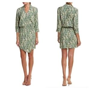 EUC CAbi Leaves Fauana Print Rayon Wrap Dress S​​​​​